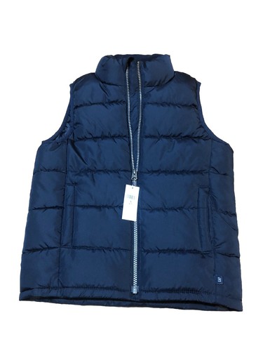 New Gap Kids Youth Boys Size S 6/7 Puffer Vest Jacket Navy Blue Cold Control