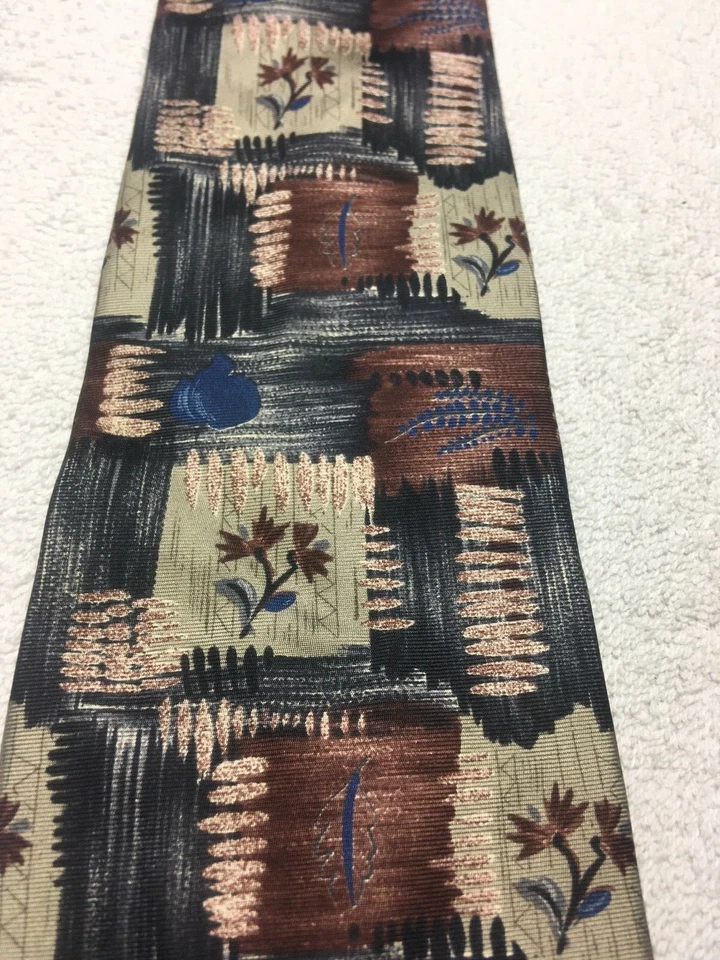 ALEXANDER JULIAN MENS TIE GRAY BROWN BLUE BLACK 4 X 56 - Image 3 of 4