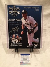 AUSTIN NOLA Signed Game Program PSA Zephyrs Marlins Mariners Padres Autographed