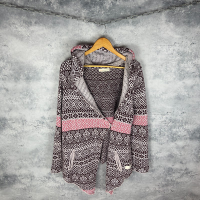 Odd Molly Hooded Knit Cardigan Sweater Boho Nordic Tribal Cotton Size 3 M/L