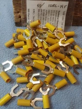 (50) 10RC-14F Sta-Kon Fork Connector Vinyl Insulated 1/4" Bolt 12-10 AWG T&B
