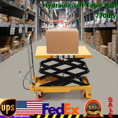 Hydraulic Lift Table Cart 770lbs Hydraulic Single Scissor Lift Table Q235 Steel