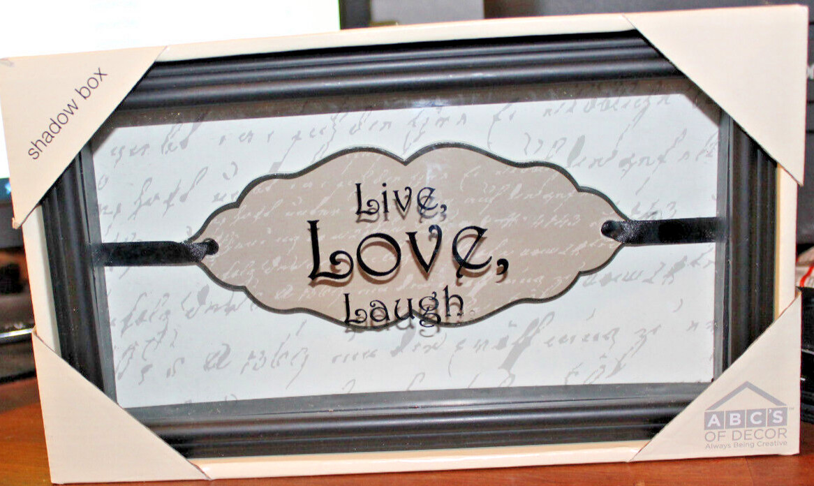 Shadow Box Picture Live Love Laugh Picture 10" x 6" x 1" BNIB Gift Giving