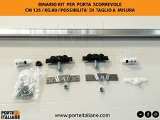 BINARIO portata KG. 80 KIT PER PORTA SCORREVOLE CM 120/130/140/150/180/200/250