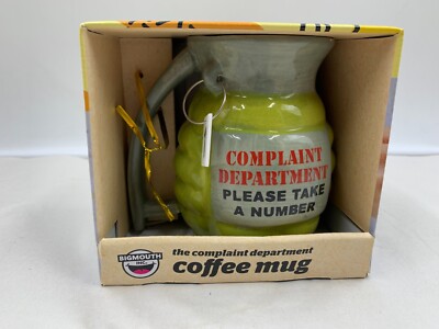 Big Mouth Inc. 12 oz Grenade Mug ''Complaint Dept. Please Take A Number''  NEW