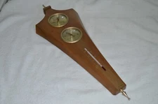Mid Century Modern Atomic Vintage Airguide Weather Station 1950's Solid Wood