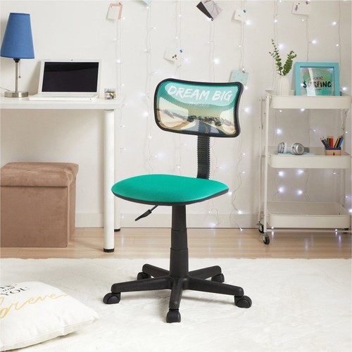 Task Chair with Adjustable Height & Swivel Upholsered Curved Mesh Back Tilt Home