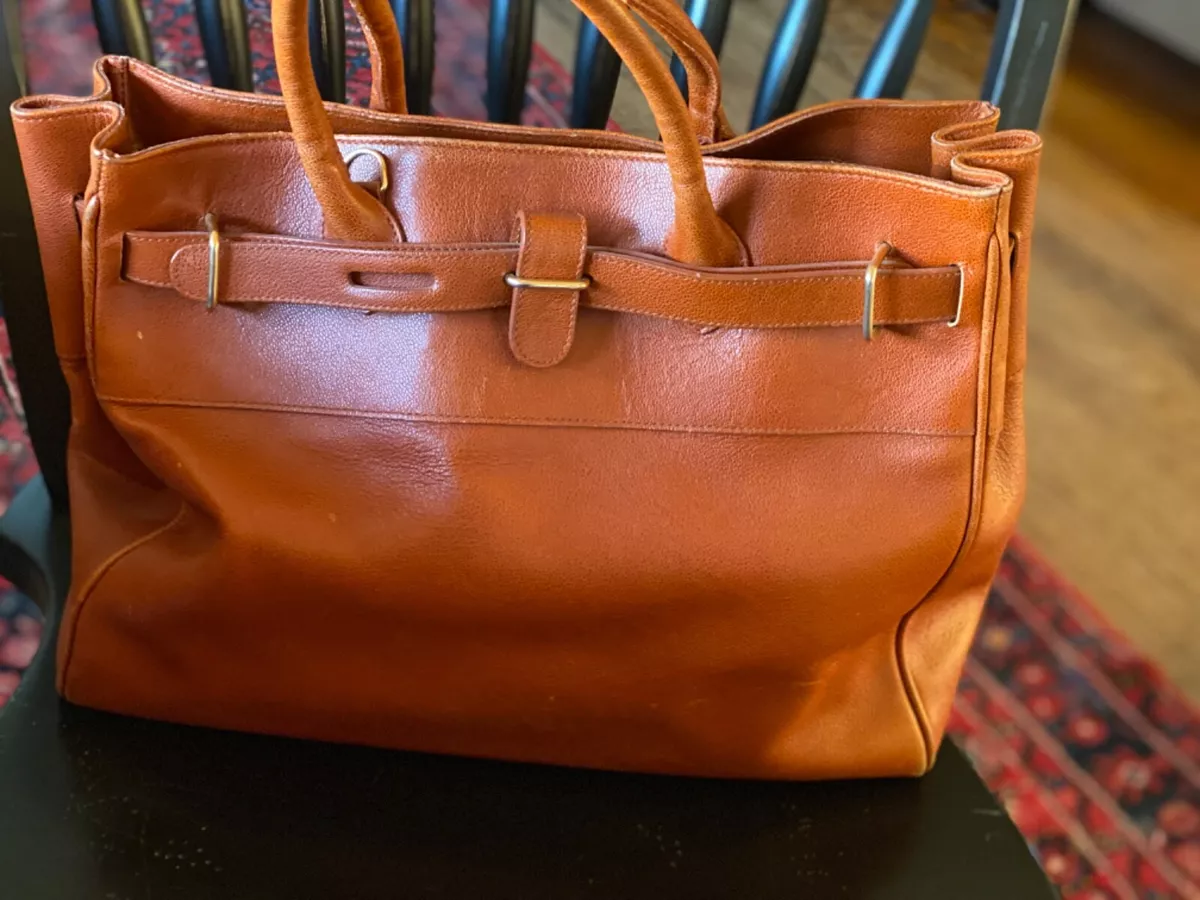 Furla Rare Vintage Large Brown Tote Bag 15”