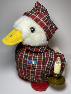 Aflac sprechende Plüsch Weihnachten 2007 10 Zoll PJ's Kerze Ente funktionierende Versicherung Macys