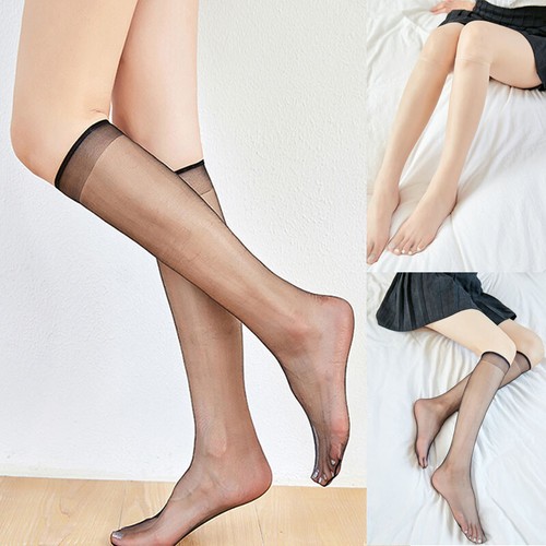 Women Crystal Fiber Silky Knee Highs Sock Compression Ultra-Thin Sheer Stocking" - Picture 2 of 14