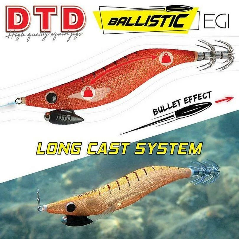 Calamar DTD Ballistic Egi 3.0 Noir Eging Appât Leurre Calmar Seiche Squid - Photo 2/4