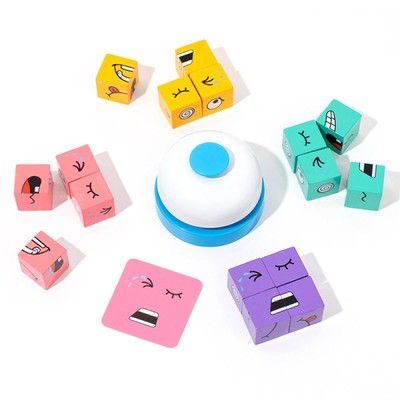 Face Changing Cubes Wooden Matching Puzzle Game Cube Building Blocks Game