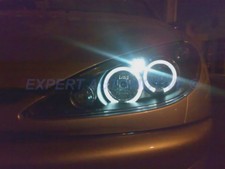 FARI ANGEL EYES   LED CROMO O BLACK  PEUGEOT 206  DAL 1998 AL 2007