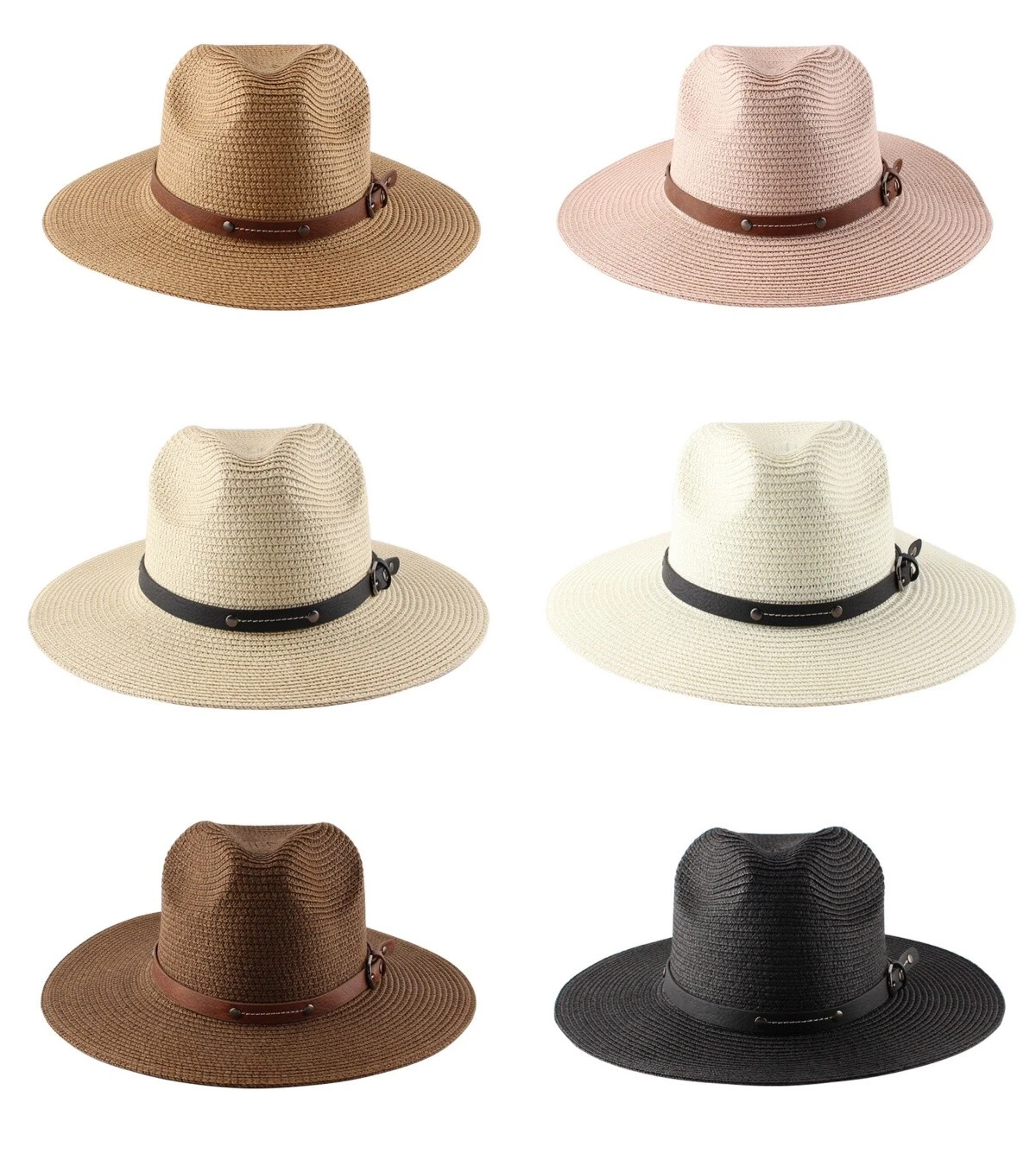 Women Summer Straw Sun Hat Wide Brim Panama Beach Casual Hat With belt buckle
Opens in a new window