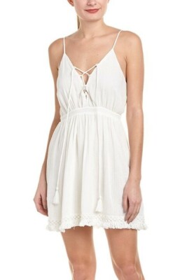 The Jetset Diaries 243177 Womens Sleeveless Mini Dress Solid Ivory