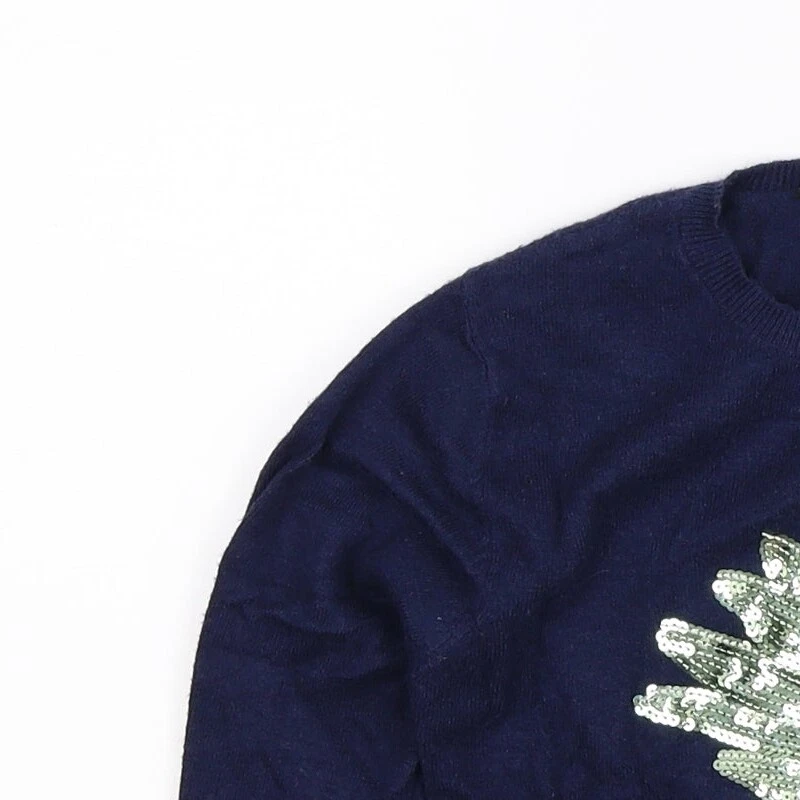 Pulóver de acrílico de cuello redondo azul George Boys talla 7-8 años Foto 3 de 4