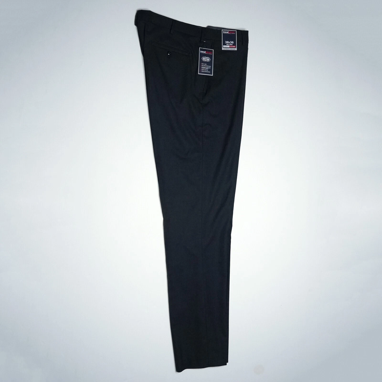 Roundtree Yorke TravelSmart Pants LT 38"x36" Tall Charcoal Easy Care Comfort NWT