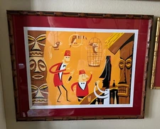 SHAG - Josh Agle - Two Heavy Drinkers framed signed print - 61/200 - rare tiki