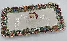 Holiday Home Accents Santa Claus Tid Bit Tray Serving Plate Dish Christmas Eve