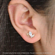Lab Created Diamond 2Ct Marquise Cut Women's Stud Earring 14K Yellow Gold Plated