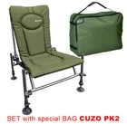 F2 CUZO GREEN Folding Armchair Steel Fishing FEEDER METHOD Chair Bag PK2 option