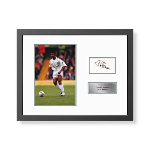 Présentoir photo Leeds United signé et encadré Lucas Radebe Leeds autographe certificat d'authenticité