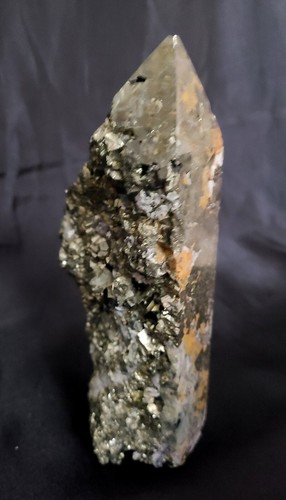 LARGE 6" 726g Gorgeous Sparkling Shiny Cubic Pyrite Obelisk Tower Point Crystal - Picture 4 of 24