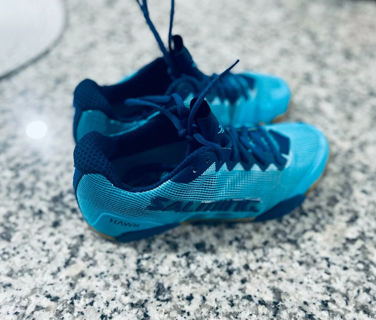 Salming Hawk Sports AB Womens Indoor Court Running Shoe Turquoise Blue Sz 7