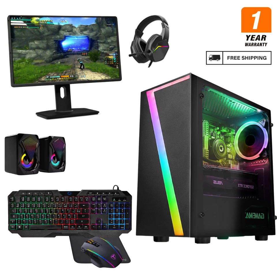 22" Fast Gaming PC Bundle Core i5 16GB RAM SSD+HDD 4GB GT730 NEXT DAY DELIVERY - Image 2 of 4