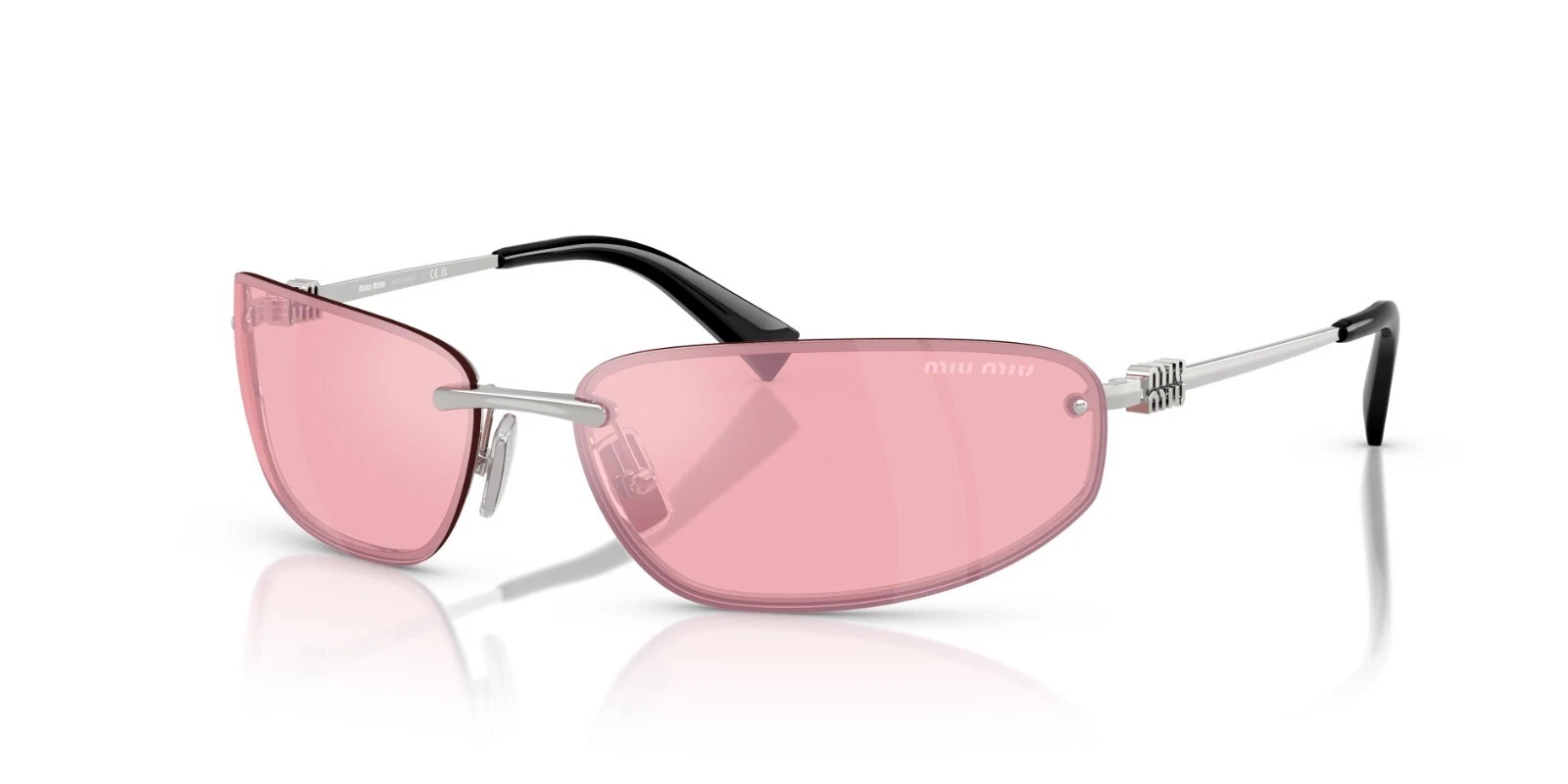 Miu Miu MU A50S Silver/Pink Mirrored (1BC70J) Sunglasses