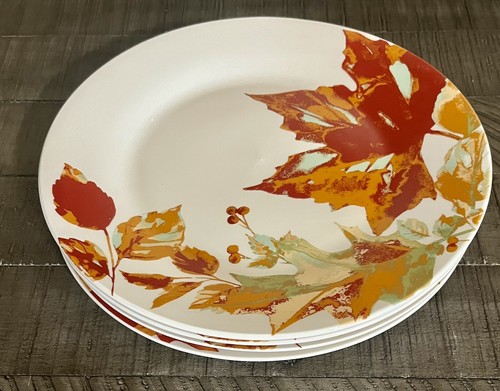 Set Of 8 Royal Norfolk Fall Leaves Thanksgiving Dinner Plates 10.5 in Ceramic - Picture 2 of 3