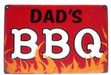 Dad's BBQ Unique Man Cave, Cookout, Garage, Home Decor Tin Sign