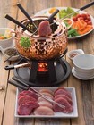 Meat Fondue Set Copper Kitchen Cookware Traditional Antique Style Durable Sturdy