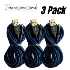 3 Pack 10Ft USB Fast Charger Cord Charging Cable For Apple iPhone 14 13 12 11 