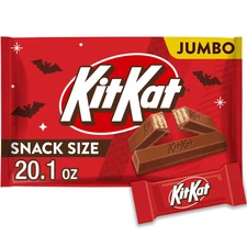 Kit Kat Milk Chocolate Wafer Snack size Halloween candy, Jumbo Bag 20.1 Oz...