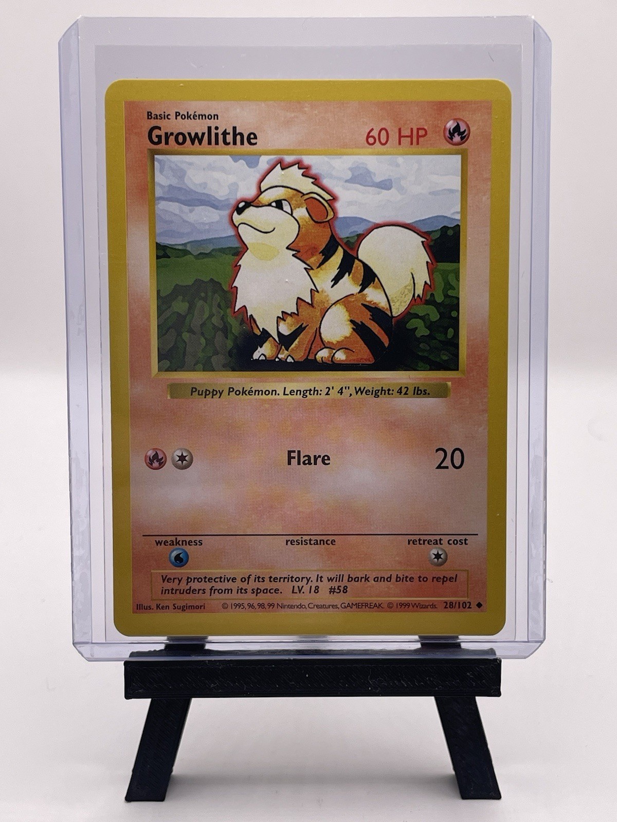 Growlithe 028/102 Base Set (Shadowless) Regular