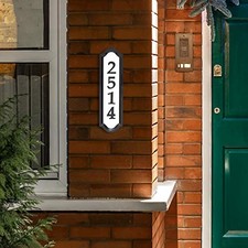 Products Nite Bright Address Sign, 16" x 4.5", Black Numbers White Reflective