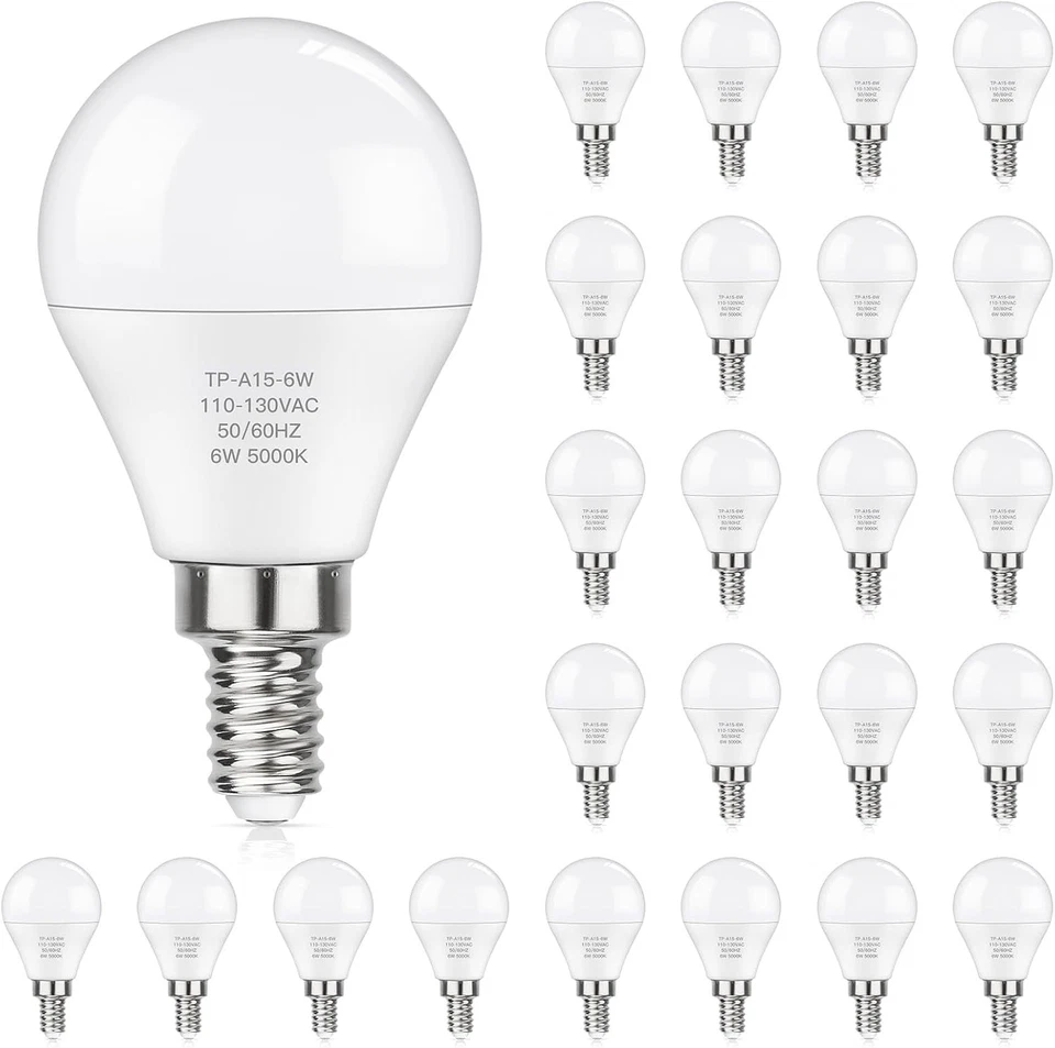 24-Pack 6W E12 LED Bulbs – Instant Brightness and Long Lifespan, 5000K Daylight - Image 3 of 4