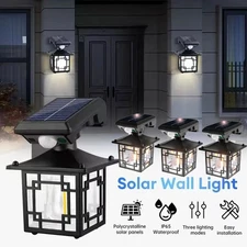 4pcs Solar Wall Yard Lantern Outdoor Motion Sensor Lights Garden Security Lamp