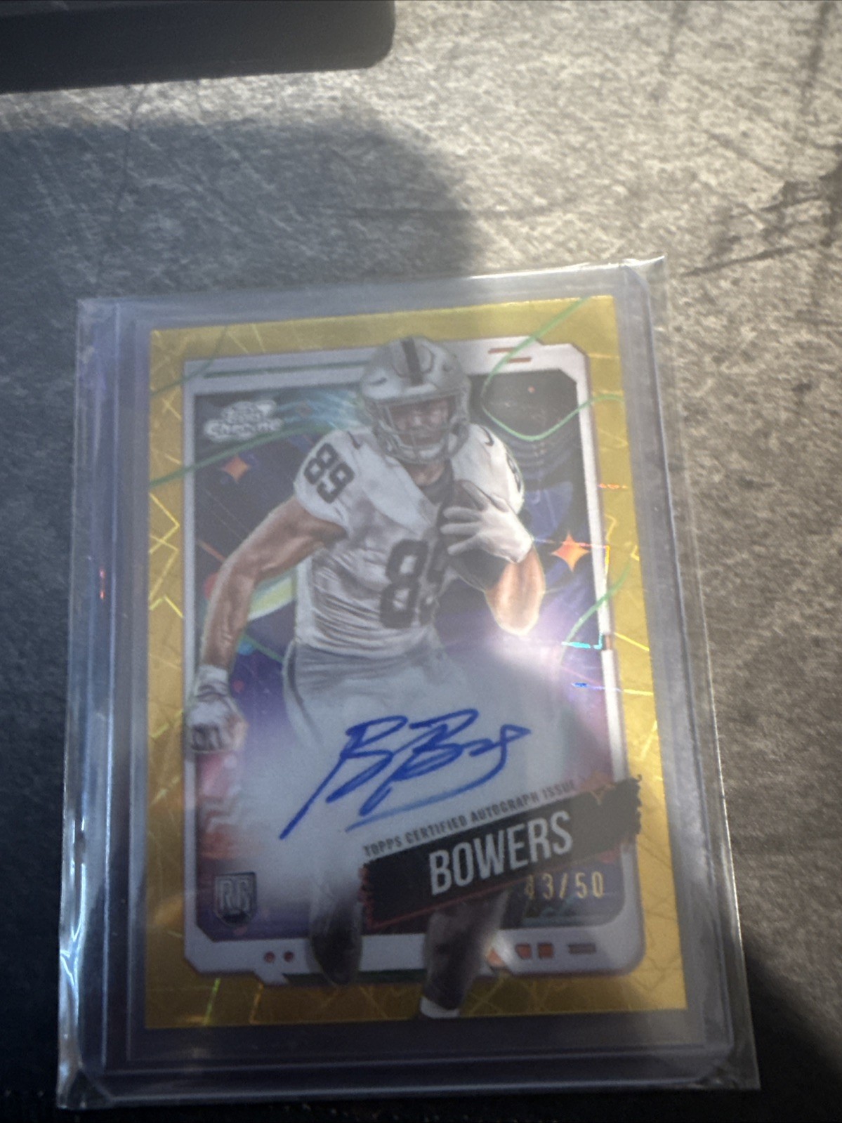 2024 Topps Chrome - Rookie Autographs Brock Bowers #RA-BBO Gold  Refractor /50