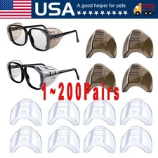 1~200 Pairs Side Shields For Eye Glasses Slip On Safety Glasses Shield Universal