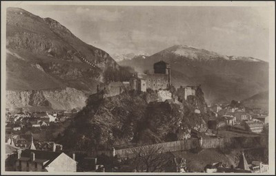 France: Postcard Lourdes - Panorama with Castle, Lourdes 8.5.33 Unbranded