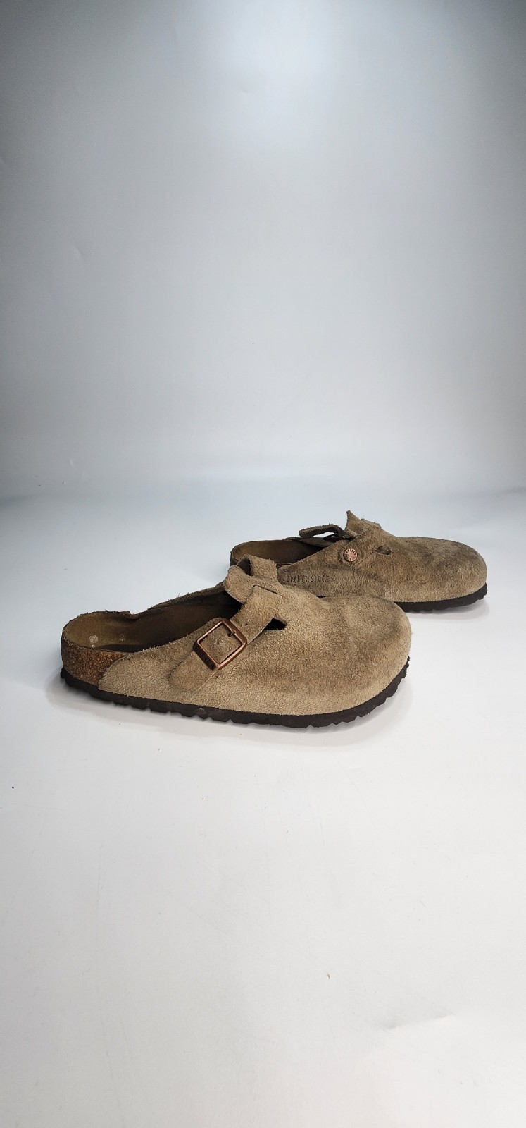 Birkenstock Germany Made Boston Womens US 5 EUR 36 Beige Suede Clogs Slides