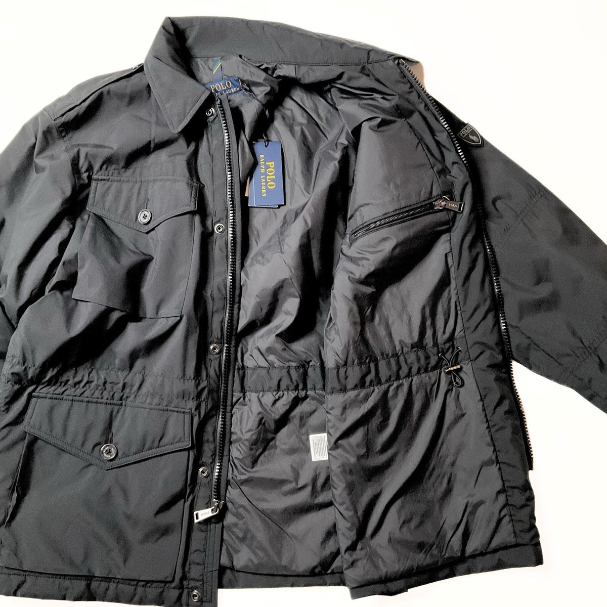 Polo Ralph Lauren Black Oxford Field Jacket Men SZ L Collegiate