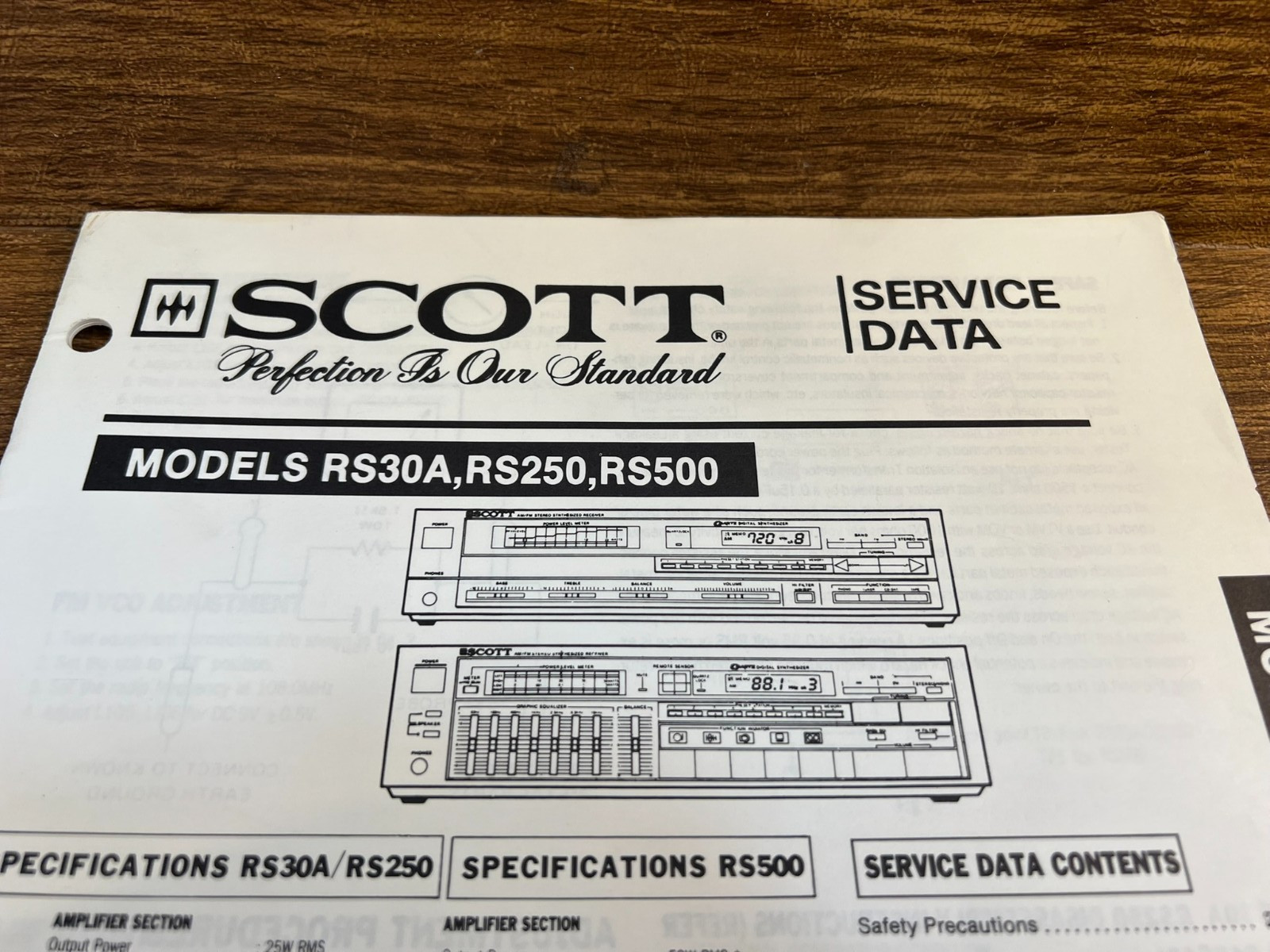 Original Scott RS30A, RS250, RS500 Receiver Service Manual/Schematic