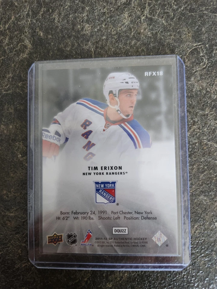 2011-12 Sp Authentic Rookie Holo FX Tim Erixon Card# RFX18 - Image 2 of 2