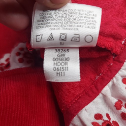 Hanna Andersson Girls Dress 100 US Size 4 Red White Corduroy Ruffled Christmas - Picture 10 of 10