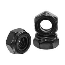 35Pcs Nylon Lock Hex Nuts - [M10 x 1.5mm], 304 Stainless Nuts, Black