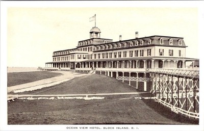 Block Island, RI Rhode Island  OCEAN VIEW HOTEL  ca1920's Advertising Postcard