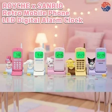 ROYCHE x Sanrio Retro Mobile Phone LED Digital Alarm Clock/Y2K/Kids/Character